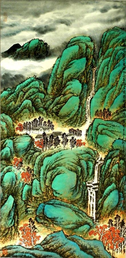 中國畫《松風(fēng)云壑》